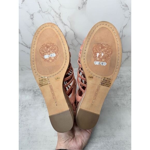 Vince Camuto Gladiator Sandals Womens Revey Coral Leather Open Toe Wedges - Picture 12 of 12